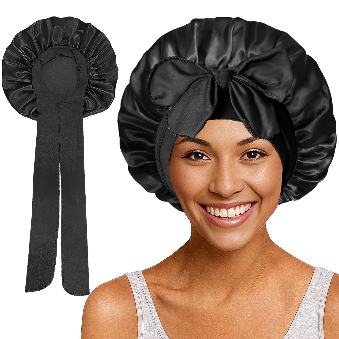 Bonnet de nuit élastique à nœuds