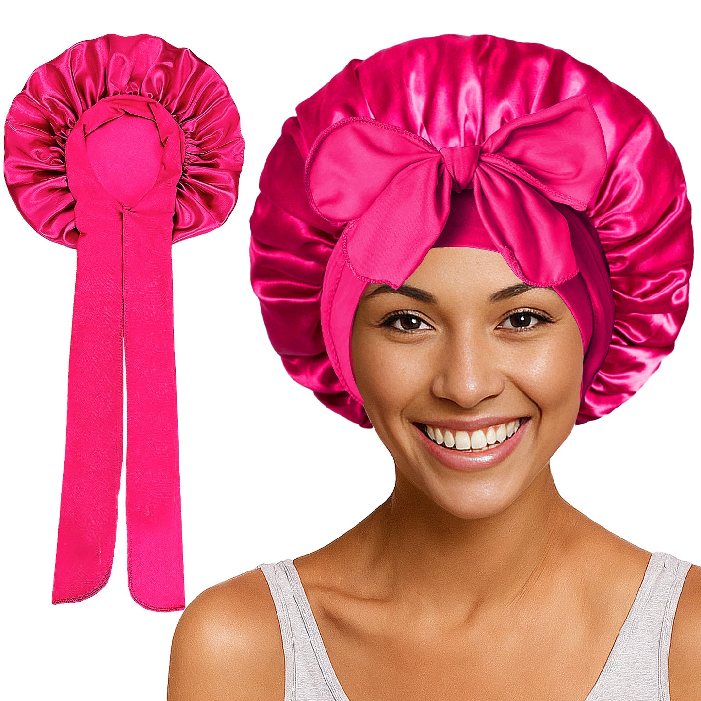 Bonnet de nuit élastique à nœuds