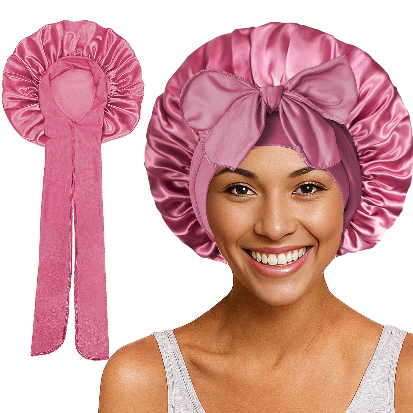 Bonnet de nuit élastique à nœuds