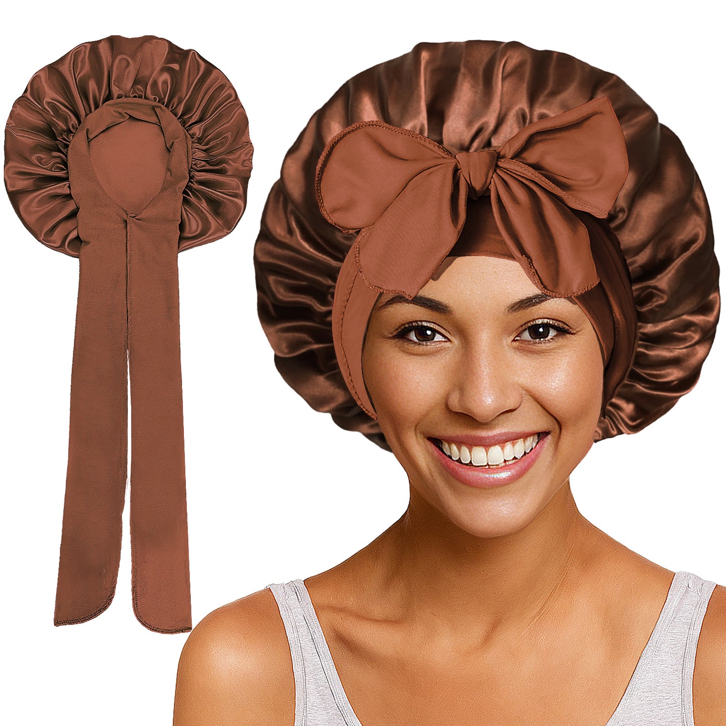 Bonnet de nuit élastique à nœuds